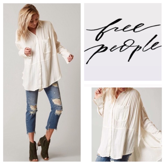 Free People Tops - Free People Cozy Nights Buttondown Shirt.  NWT.